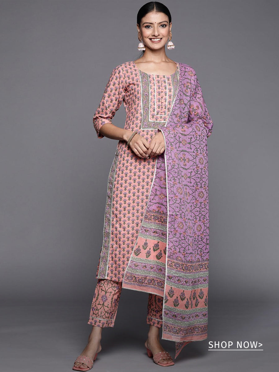 Bistre bagru print cotton simple daily wear suit design with cotton dupatta  | Kiran's Boutique